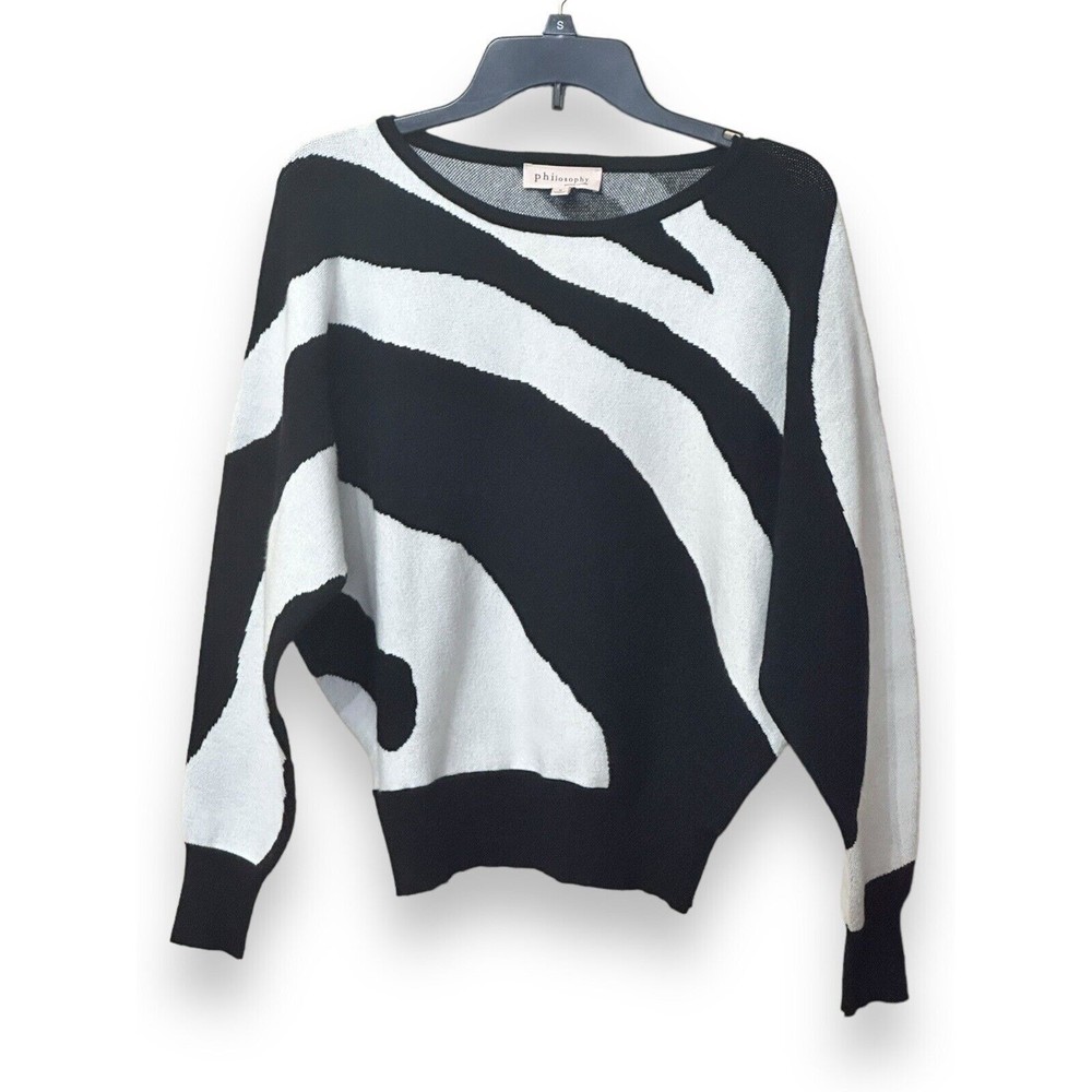 Philosophy Zebra Print Dolman Sleeve Sweater Size Small